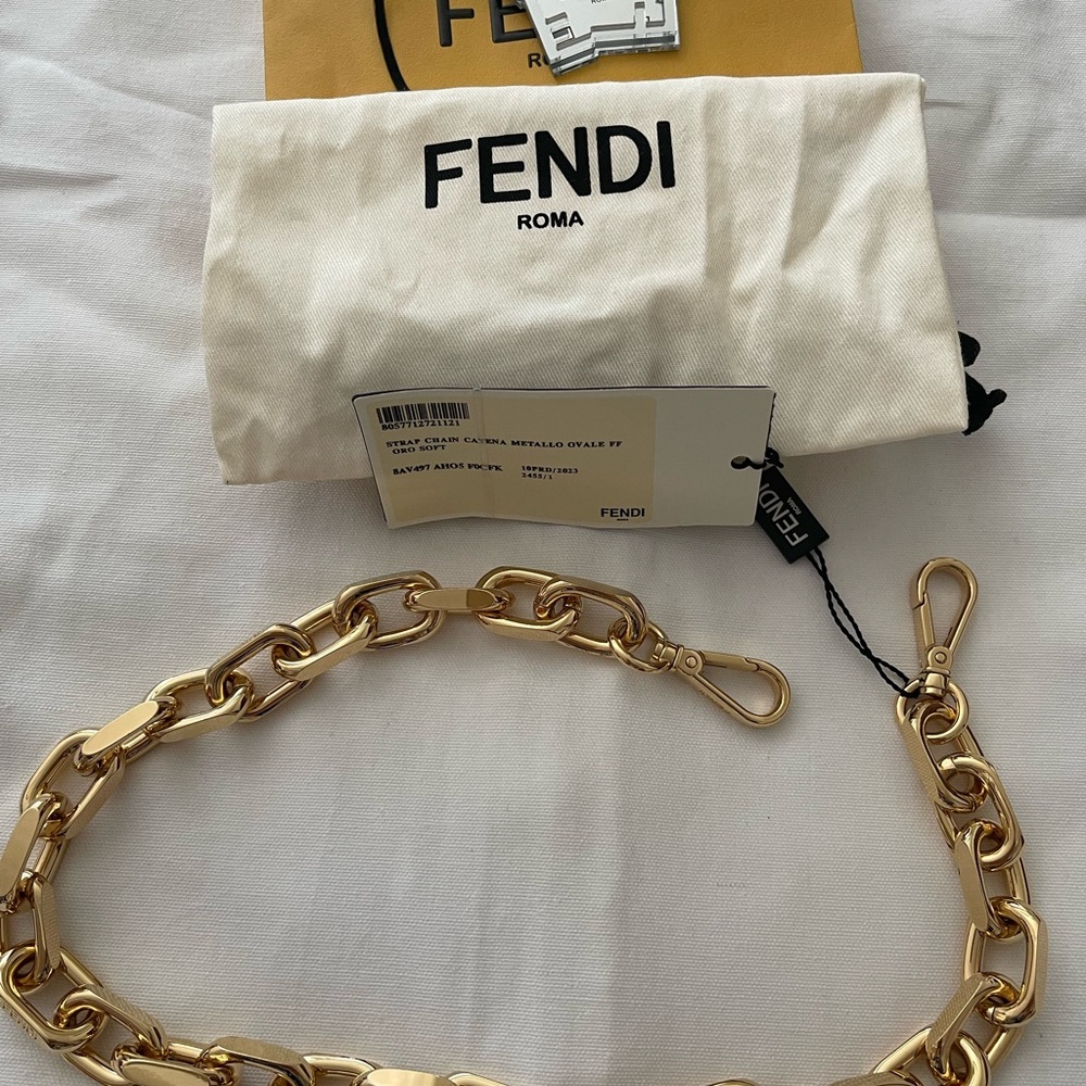 Brand New Fendi Gold Chain Links Shoulder Strap